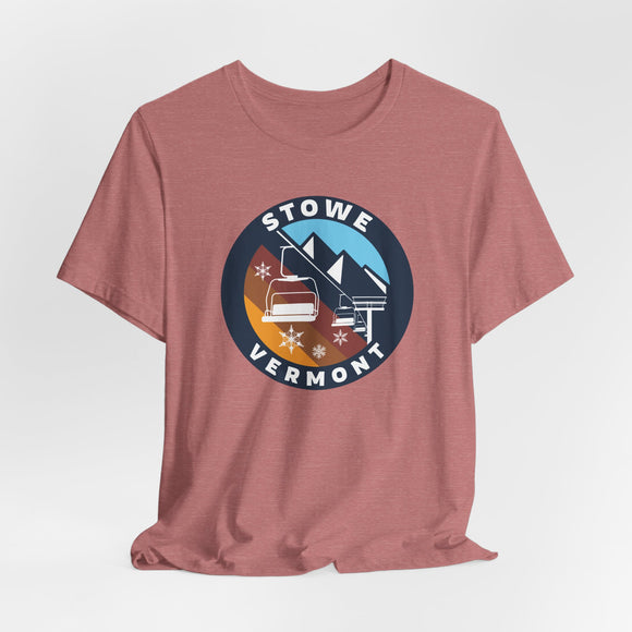 Stowe, Vermont T Shirt - Retro Ski Lift Tee
