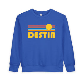 Destin, Florida Toddler Sweatshirt - Retro Sun Destin Toddler Crewneck Sweatshirt