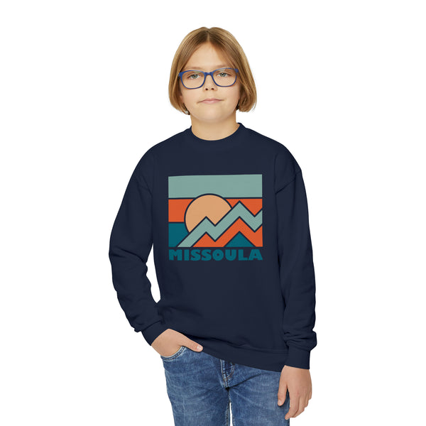 Missoula, Montana Youth Sweatshirt - Unisex Kid's Missoula Crewneck Sweatshirt