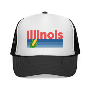 Illinois Retro Corn and Farm Trucker Hat - 0
