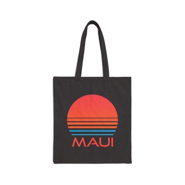 Maui, Hawaii Retro 80s Cotton Canvas Maui Tote Bag