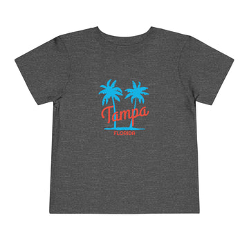 Buy dark-heather-grey Tampa, Florida Toddler T-Shirt - Retro Palm Tree Toddler Tampa Shirt