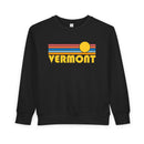 Vermont Toddler Sweatshirt - Retro Sun Vermont Toddler Crewneck Sweatshirt-3