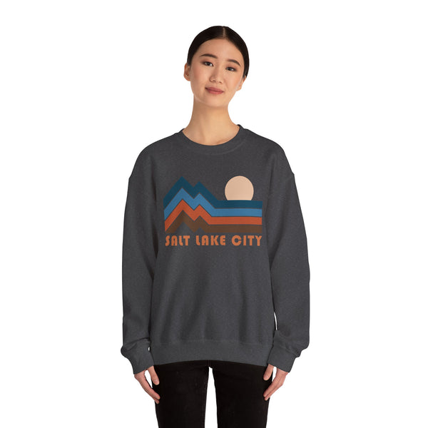 Salt Lake City, Utah Sweatshirt Retro Mountains, Salt Lake City Unisex Graphic Crewneck