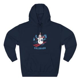 Buy navy Premium Colorado Skiing Snowman Hoodie