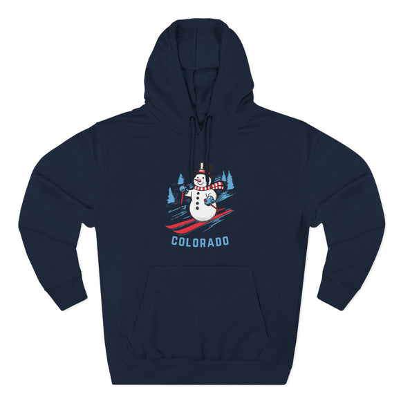 Premium Colorado Skiing Snowman Hoodie
