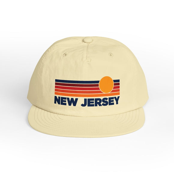 New Jersey retro sunset Surf Cap | vintage striped sun state hat
