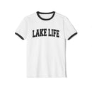 Lake Life Cotton Ringer T-Shirt - Nature Lover Gift, Outdoor Enthusiast Tee, Camping Shirt, Summer Vibes Top, Relaxation Apparel-3