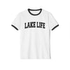 Lake Life Cotton Ringer T-Shirt - Nature Lover Gift, Outdoor Enthusiast Tee, Camping Shirt, Summer Vibes Top, Relaxation Apparel