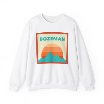 Retro Bozeman, Montana Sweatshirt, Mountain Sun Design, Unisex Crewneck, Gift for Outdoorsy Friends, Vintage Bozeman, Montana Jumper