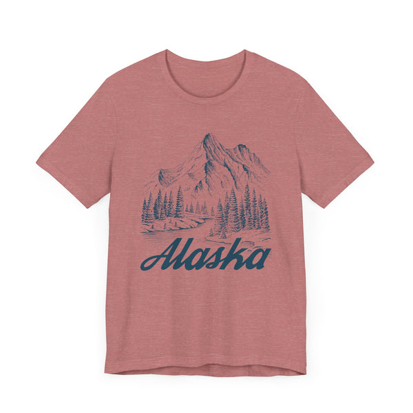 Alaska Graphic Tee - Mountain Illustration Alaska T Shirt