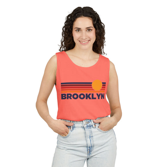 Brooklyn, New York Retro Sunstripe Tank Top | Comfort Colors - 100% Cotton
