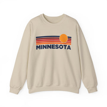 Minnesota Sweatshirt Retro Sun Unisex - Vintage Minnesota Inspired Warm Pullover Jumper - 0