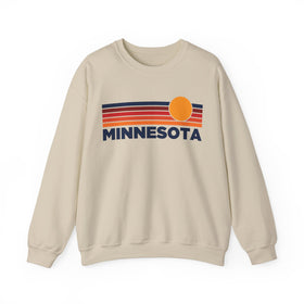 Minnesota Sweatshirt Retro Sun Unisex - Vintage Minnesota Inspired Warm Pullover Jumper