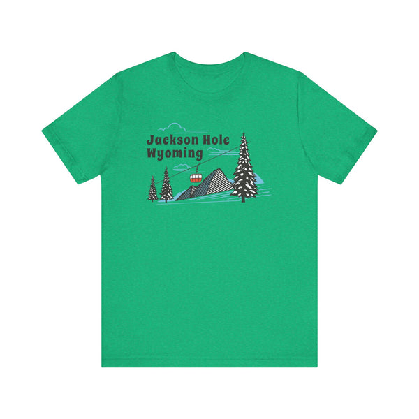 Jackson Hole, Wyoming T-Shirt - Retro Ski Mountain Gondola Unisex Jackson Hole Shirt