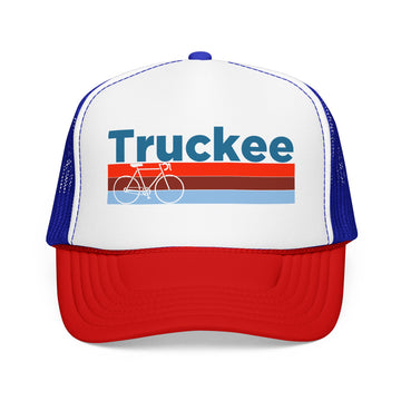 Buy red-white-royal Truckee, California Trucker Hat - Foam Truckee Bike Cap