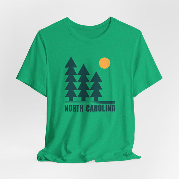 North Carolina T Shirt - Retro Trees North Carolina Tee