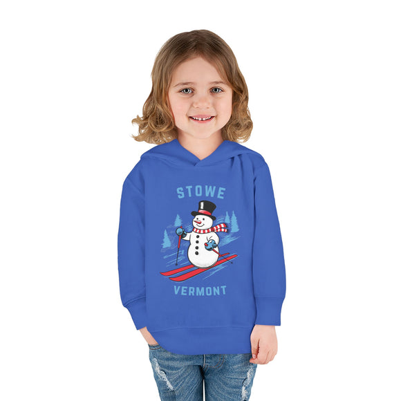 Stowe, Vermont Toddler Hoodie - Unisex Stowe Skiing Snowman Sweatshirt