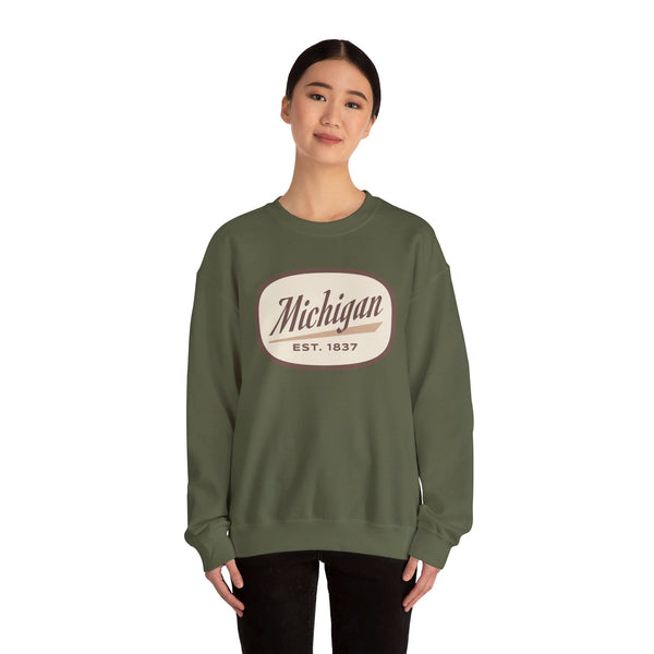 Michigan Sweatshirt - Unisex Retro Michigan Crewneck Sweatshirt