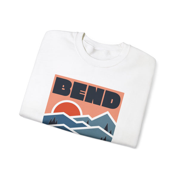 Bend, Oregon Sweatshirt Retro Mountains, Bend Unisex Graphic Crewneck