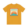 Retro Asheville, North Carolina T-Shirt, Mountain Sun Tee, Unisex Graphic Shirt, Vintage Top, Outdoor Adventure Clothing