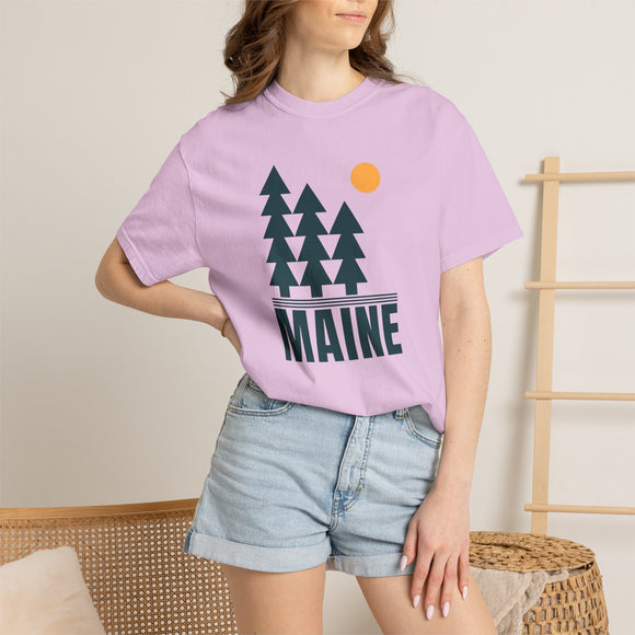 Maine T Shirt, Comfort Colors Cotton 100% Cotton Trees Tee