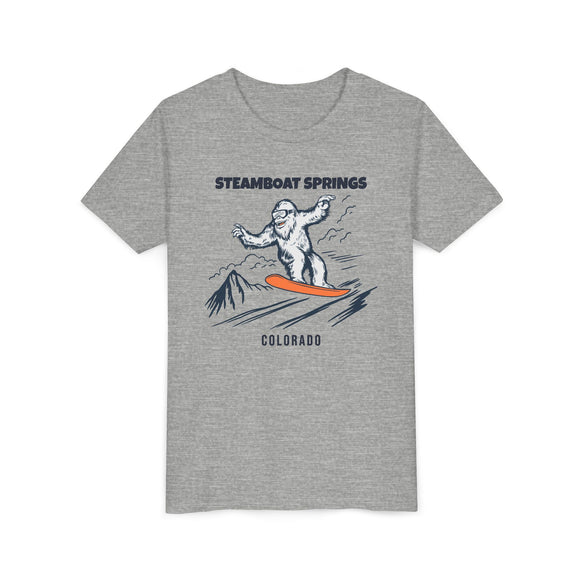 Steamboat Springs, Colorado Yeti Snowboard Youth Tee - Kids Skiing Shirt