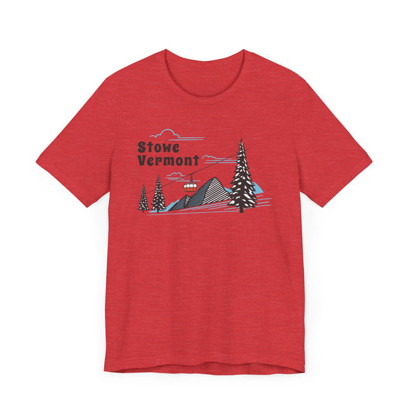 Stowe, Vermont T-Shirt - Retro Ski Mountain Gondola Unisex Stowe Shirt
