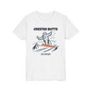 Crested Butte, Colorado Yeti Snowboard Youth Tee - Kids Skiing Shirt-2