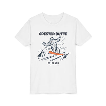 Crested Butte, Colorado Yeti Snowboard Youth Tee - Kids Skiing Shirt - 0