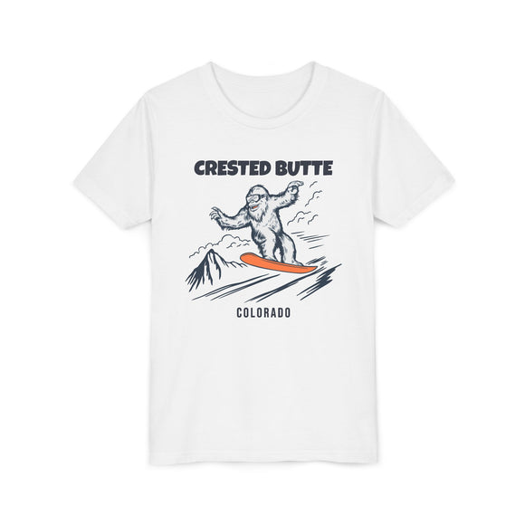 Crested Butte, Colorado Yeti Snowboard Youth Tee - Kids Skiing Shirt