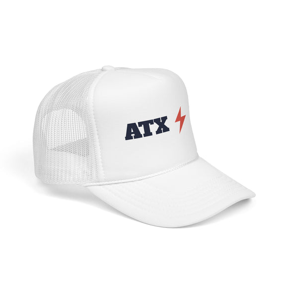 Austin, Texas Retro Trucker Hat - Lightning Foam Cap