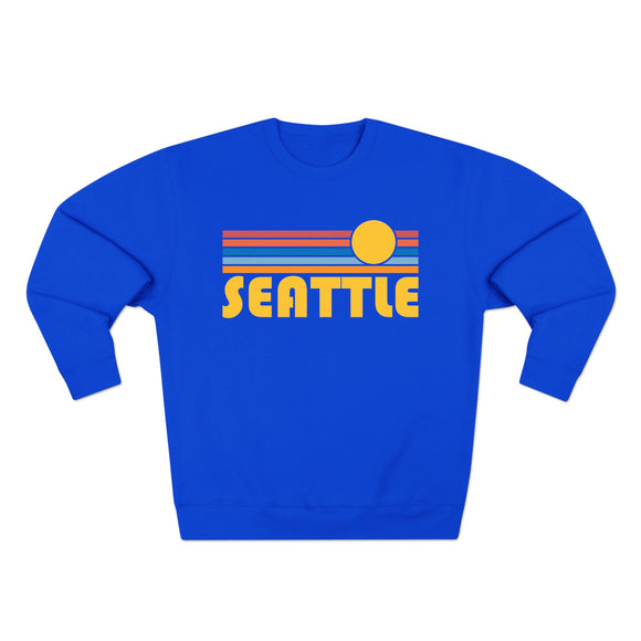 Premium Seattle, Washington Retro Sun Graphic Sweatshirt