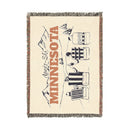 Minnesota Ski Town Throw Blanket | Mountain Woven Blanket-3