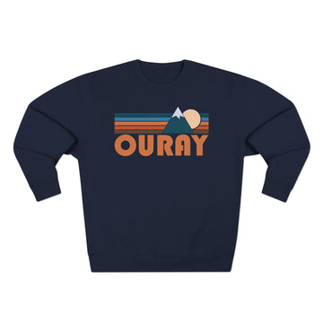 Buy navy Premium Ouray, Colorado Retro Mountain Graphic Sweatshirt