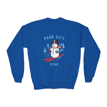 Buy royal Park City, Utah Youth Crewneck Sweatshirt - Ski Snowman Unisex Kid's Park City, Utah Sweatshirt