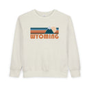 Wyoming Toddler Sweatshirt - Retro Mountain Wyoming Toddler Crewneck Sweatshirt-1