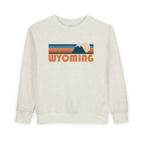 Wyoming Toddler Sweatshirt - Retro Mountain Wyoming Toddler Crewneck Sweatshirt