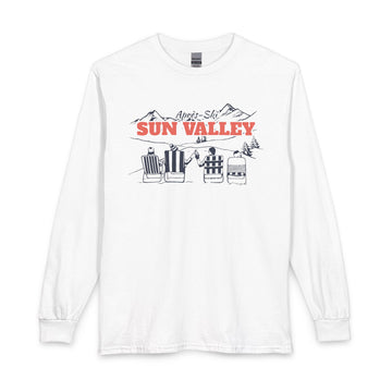 Sun Valley, Idaho Après-ski Long Sleeve Shirt - Mountain Retro Skiing - 0