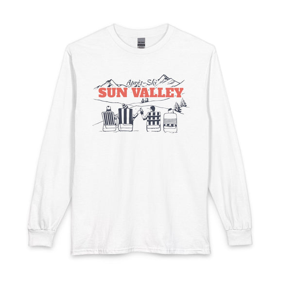 Sun Valley, Idaho Après-ski Long Sleeve Shirt - Mountain Retro Skiing