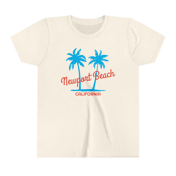 Newport Beach, California Youth Shirt - Retro Palm Tree Newport Beach Kid's T-Shirt