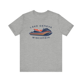 Buy athletic-heather Lake Geneva, Wisconsin T Shirt - Jetski Boating Graphic Tee