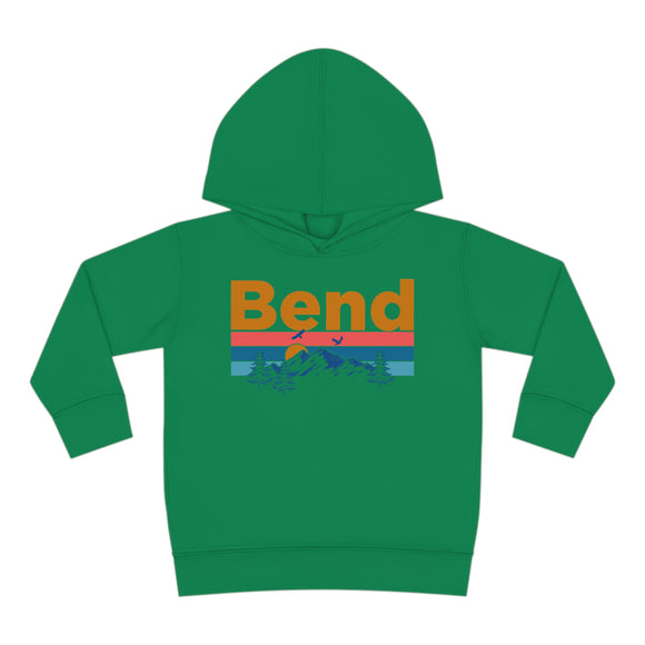 Bend Toddler Hoodie - Retro Mountain Sun Unisex Bend Toddler Sweatshirt