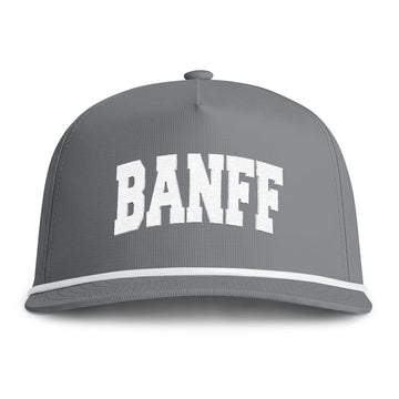 Buy granite Banff, Canada Embroidered Rope Hat - Vintage Sunwashed Rope Cap, Comfort Colors