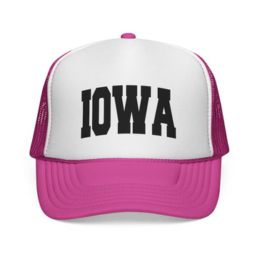 Buy pink Iowa Retro Collegiate Style Trucker Hat