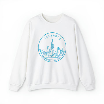 Illinois Sweatshirt - Unisex Distressed Illinois Sweatshirt