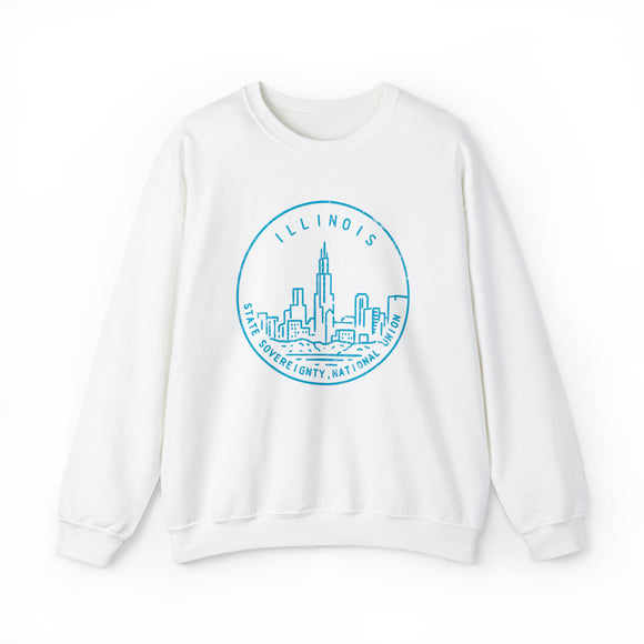 Illinois Sweatshirt - Unisex Distressed Illinois Sweatshirt