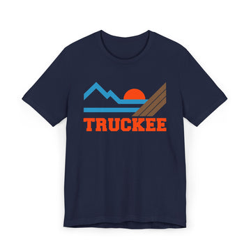 Buy navy Truckee, California Retro Mountains Sunset T-Shirt | Vintage Truckee Tee