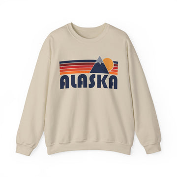 Alaska Sweatshirt Retro Mountains, Alaska Unisex Crewneck, Vintage Cozy Jumper, Gift for Outdoor Lovers - 0