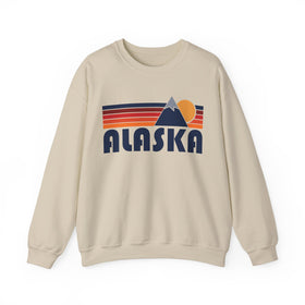 Alaska Sweatshirt Retro Mountains, Alaska Unisex Crewneck, Vintage Cozy Jumper, Gift for Outdoor Lovers
